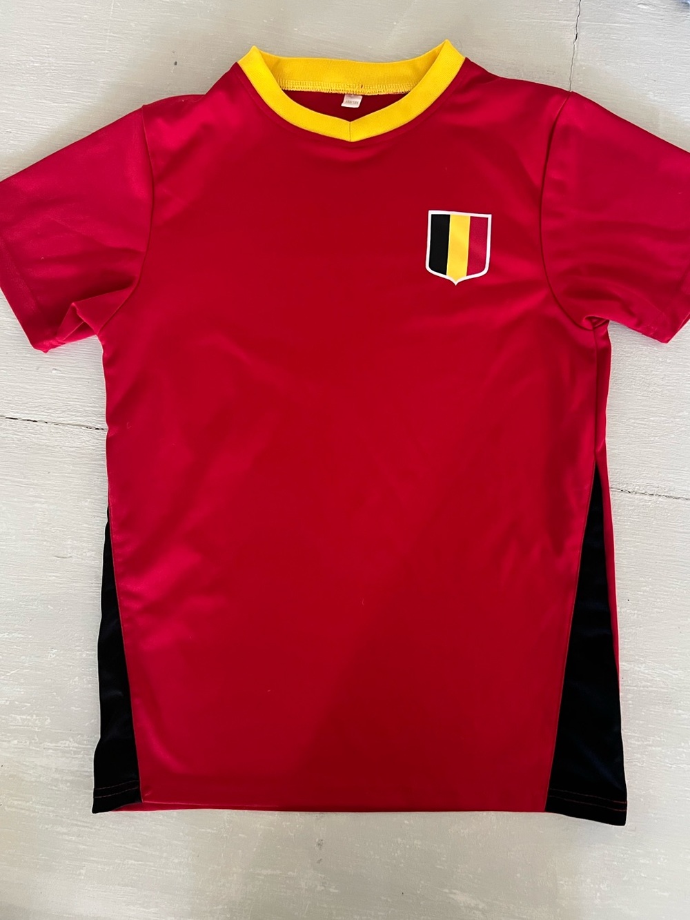 Belgium Soccer Jersey Youth 158/164 Red Black Gold Red Devils soccer